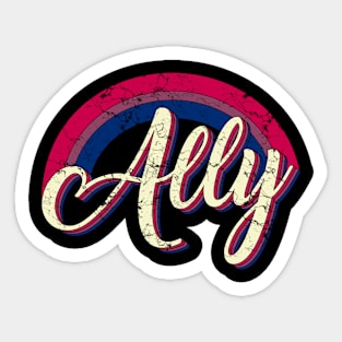 Ally Bisexual pride vintage Sticker